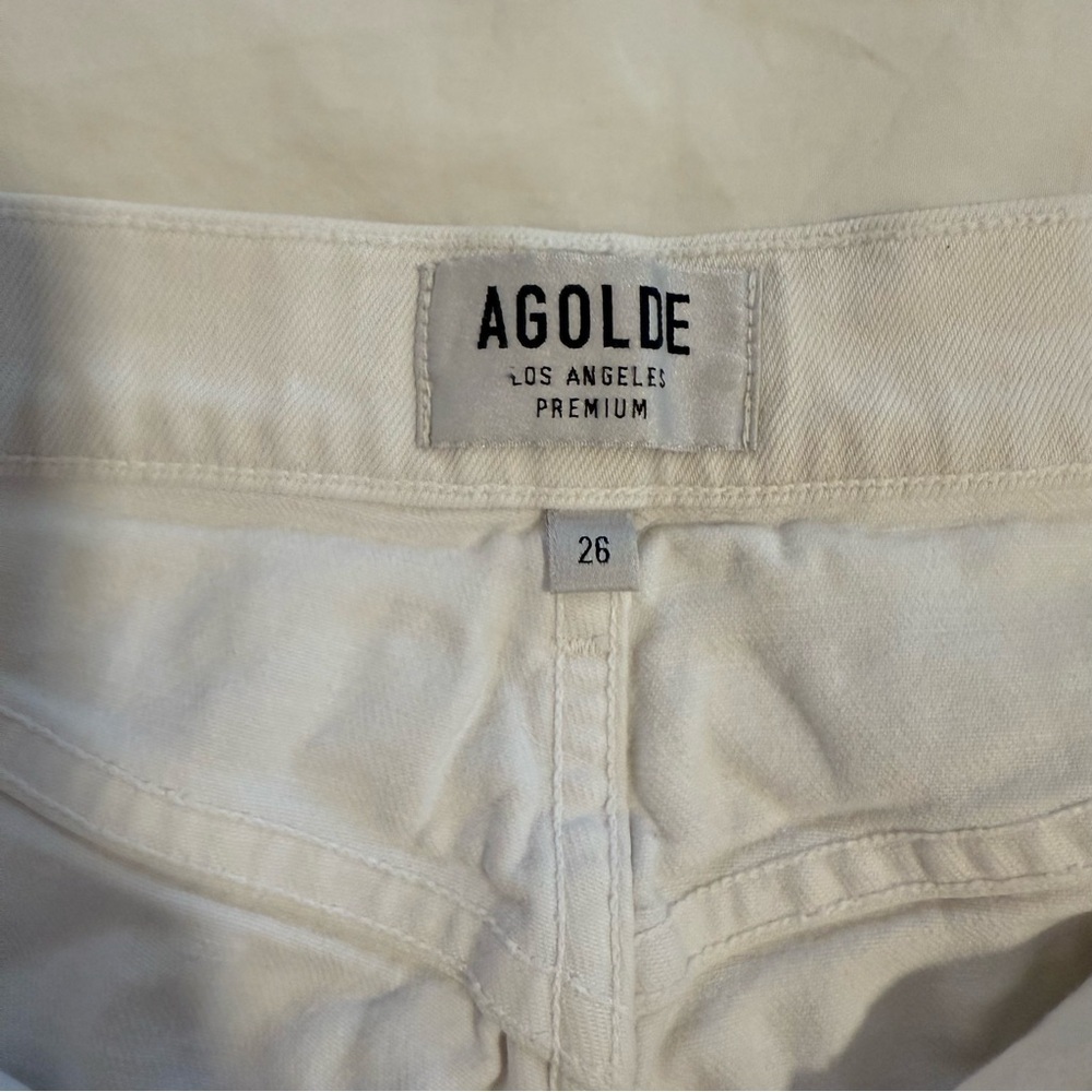 AGOLDE white jeans denim Riley straight leg 26 - Picture 5 of 11